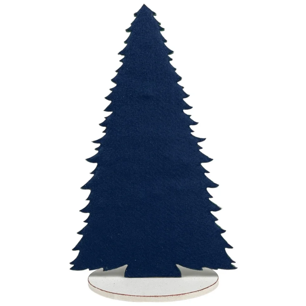 Wooden Nativity Tree Holiday Tabletop Decor in Green and Blue